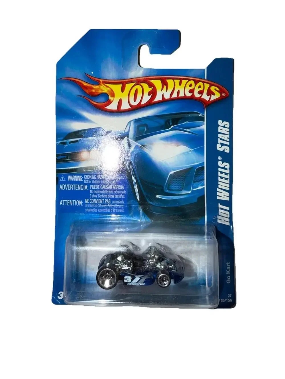 Hot Wheels Go Kart Blue 135/180 2007 All Stars New On Card